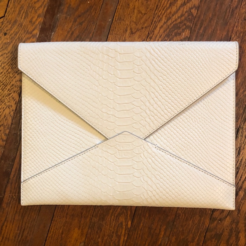 Leather envelope clutch